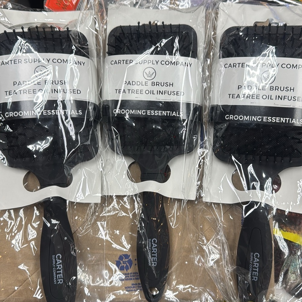 3 Paddle Brushes- TEA TREE OIL INFUSED (CARTER SUPPLY)